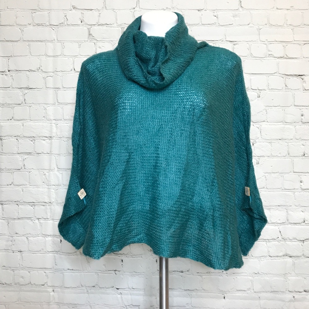 Figwood M/L Teal 3/4 Sleeve Coverup Tunic Sweater